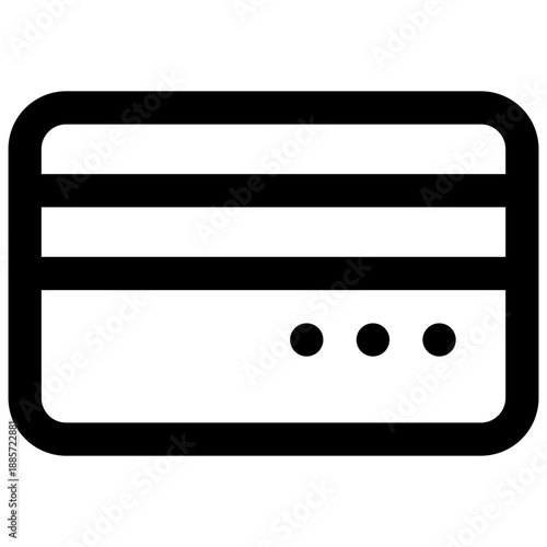 Credit card - back. Editable stroke vector icon.