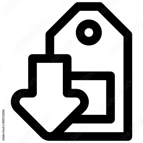 Deflation. Editable stroke vector icon.