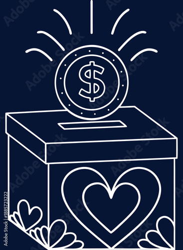 Donation Box With Money Giving Generously To Charity And Support Causes