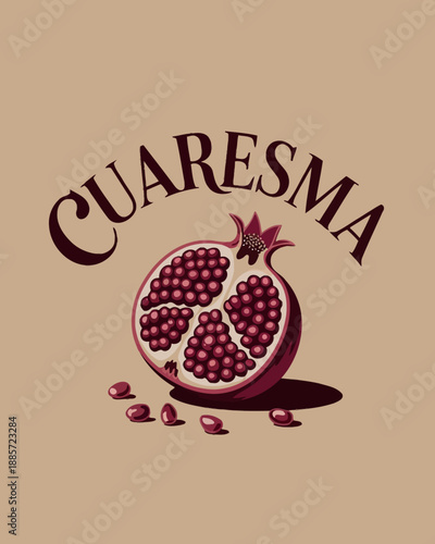 Cuaresma with Pomegranate Symbol for Lent Reflection