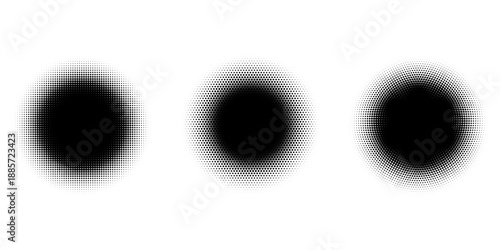 Set of black halftone dots backgrounds. vector modern dots halftone arts. modern
