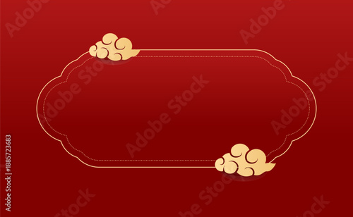 Happy Chinese new year 2026 , modern design set in red, gold and white colors , Year of the horse zodiac , Asia oriental traditional ornament, frame and border ,	
