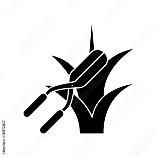 Grass cutter icon design template