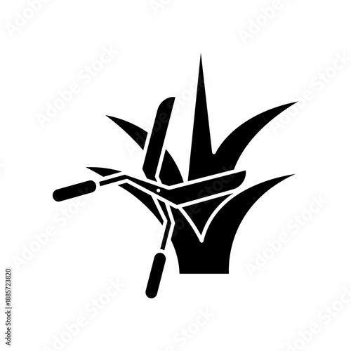 Grass cutter icon design template