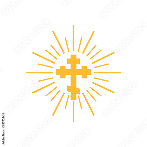 Orthodox Cross Sunburst