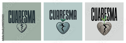 Cuaresma with Broken Heart Symbol for Lent Reflection and Repentance