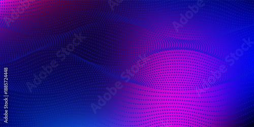 Abstract digital waving 3d particle technology background design. Futuristic moving dots particles, hi-tech and big data visualization for brochures, flyers, magazine, business card, banner. Vector.