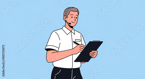 young doctor with clipboard