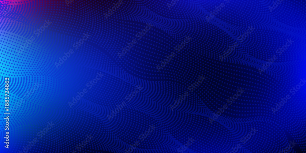 Obraz premium Abstract digital waving 3d particle technology background design. Futuristic moving dots particles, hi-tech and big data visualization for brochures, flyers, magazine, business card, banner. Vector.