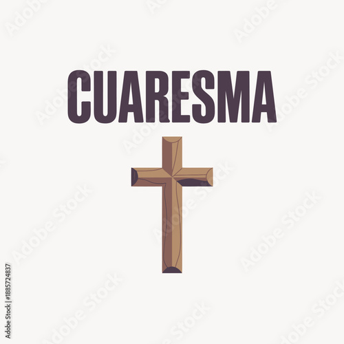Cuaresma with Cross Design for Lent Celebration