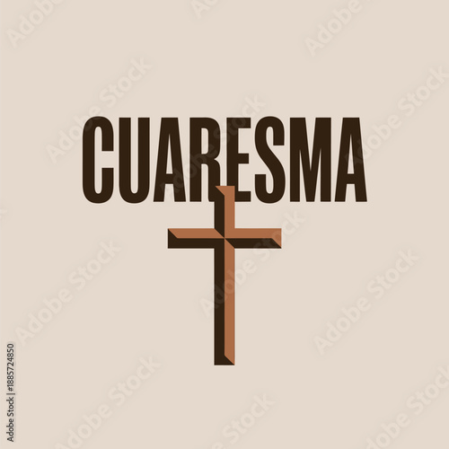 Cuaresma with Cross Design for Lent Celebration