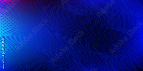 Abstract digital waving 3d particle technology background design. Futuristic moving dots particles, hi-tech and big data visualization for brochures, flyers, magazine, business card, banner. Vector.