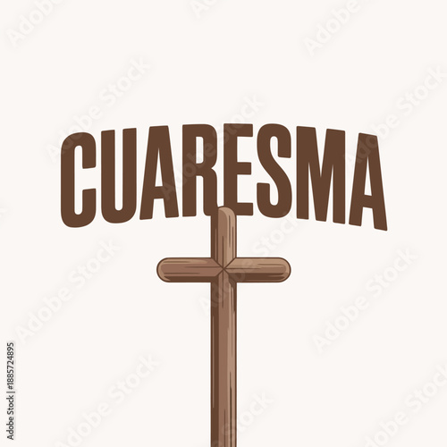 Cuaresma with Cross Design for Lent Celebration