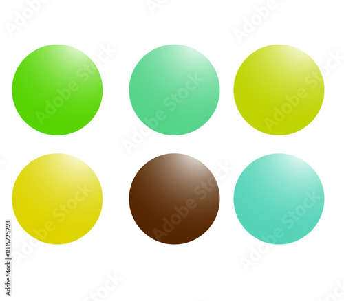  collection of colorful, glossy spheres, likely stock illustrations or vector graphics. They appear to be design elements, such as icons, buttons, or gradients for web and mobile applications. 