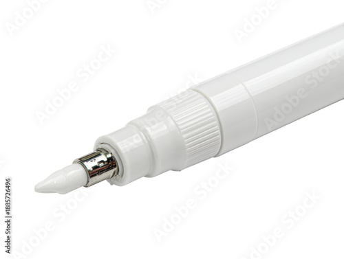 Close-up of a white pen's nib Isolated Transparent Background, PNG