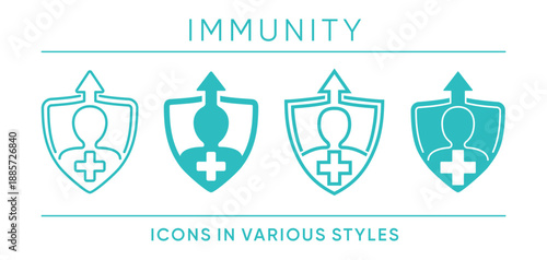 Immunity boost icon in various styles