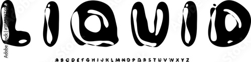 Liquid Organic Display Font Alphabet – Fluid Rounded Typeface with Melting Experimental Meaning for Creative Branding, Modern Logos, Music Artwork, Editorial Graphics & Contemporary Typography