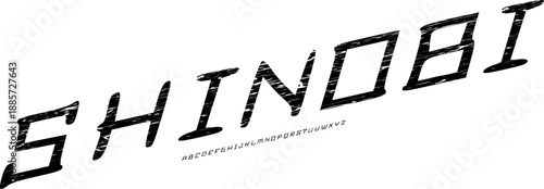 Shinobi Slanted Futuristic Font Alphabet – Sharp Minimal Display Typeface with Ninja Speed Meaning for Esports Branding, Gaming Logos, Tech Posters, Streetwear Design & Modern Typography