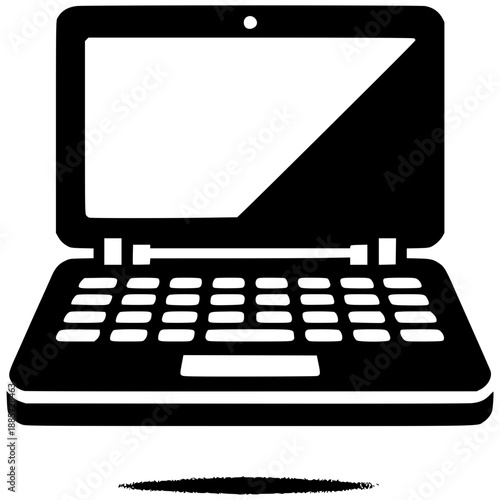Computer keyboard and mouse with laptop vector illustration for office and technology use