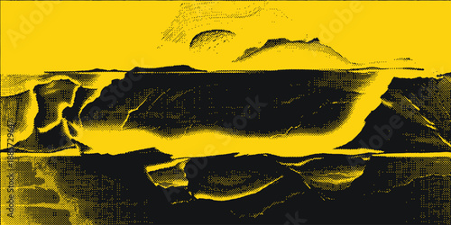 Abstract black and yellow background with tire tracks.. vector illustration eps 10
