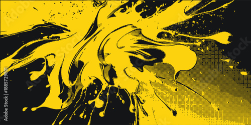 Abstract black and yellow background with tire tracks.. vector illustration eps 10
