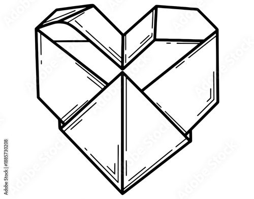 Romantic Heart Shaped Diamond Icon Vector Illustration. Minimalist Gemstone Silhouette for Luxury Jewelry Design, Wedding Engagement Gift, and Eternal Love Concept Art Design.