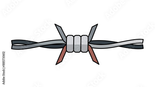 Barbed Wire Vector Illustration Graphic Design Element for Security, Boundary, and Protection Concepts