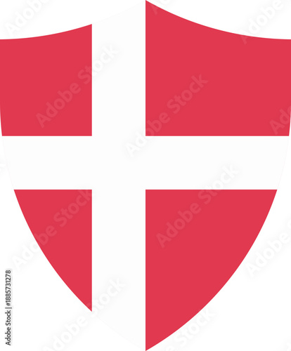 shield With Danish Flag vector shape