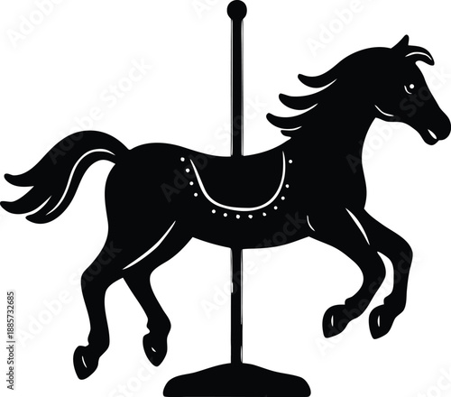 Carousel Horse, Merry-go-round Pony Silhouette