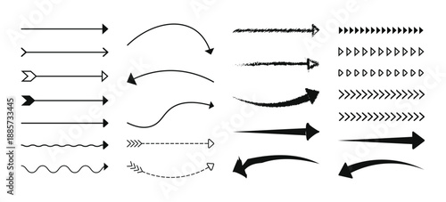 Arrow Directional Symbols: An array of directional arrows in various styles and forms, offering versatile choices for guiding, pointing, and indicating direction with precision and clarity.