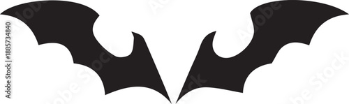 Black bat wings silhouette for halloween decoration