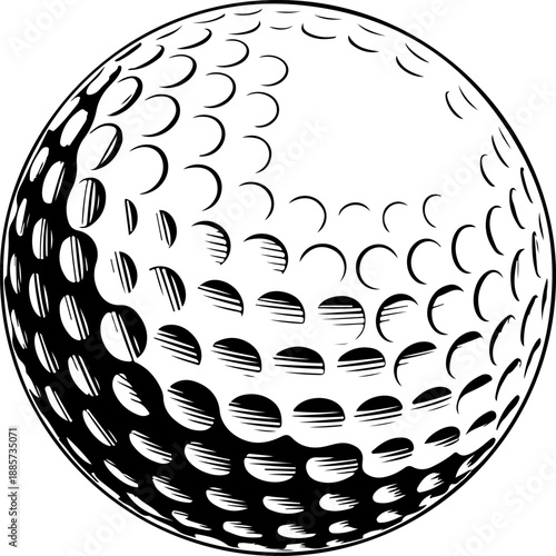 Detailed Vector Golf Ball Illustration with Shadow for Sports Tournament and Branding