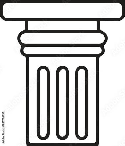 Classical doric column capital line art icon