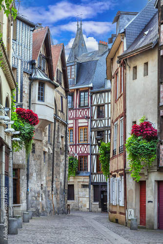 Street  in Rouen downtown, France