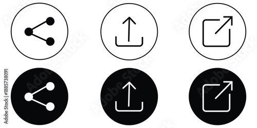 Share Link Button for Social Media Line and Silhouette. Eps 10