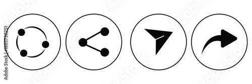 Share Link Button for Social Media Line and Silhouette. Eps 10