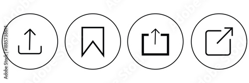 Share Link Button for Social Media Line and Silhouette. Eps 10