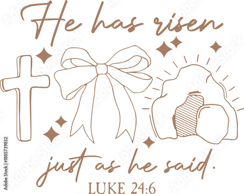 He Has Risen Svg, He Is Not Here He Has Risen svg, Luke 24:6 svg, Easter Christian Svg, Easter Coquette svg, Easter Svg, Cricut File svg, Easter Christian Jesus svg, Matthew 28:6 svg