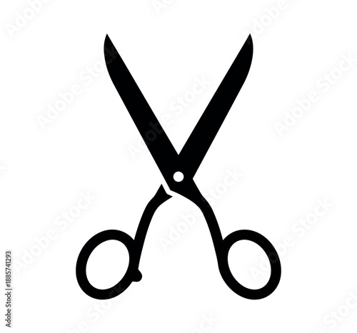 Scissors icon silhouette vector illustration isolated on white background