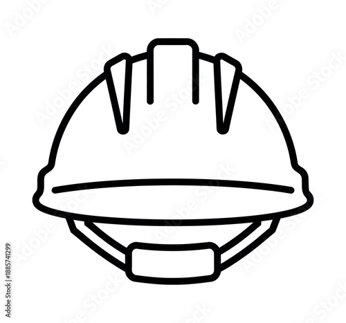 Hard hat construction helmet vector icon for safety and industrial design