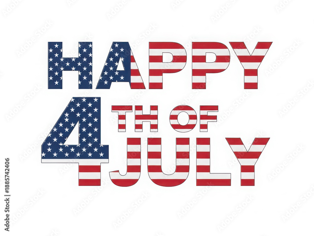 Fototapeta premium Celebrate the 4th of july with patriotic joy and pride isolated on white background