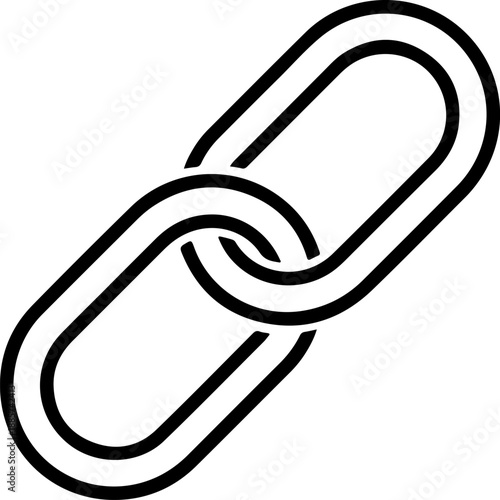 Chain link icon, symbol of connection and partnership, hyperlink or secure attachment vector icon in outline style.