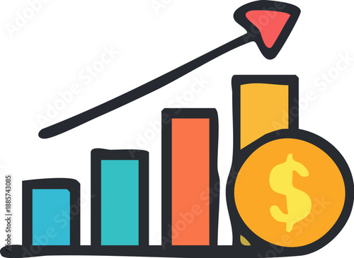 Financial Growth Graph Illustration.