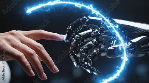Future Touch Humanity Meets Artificial Intelligence, human AI interaction concept