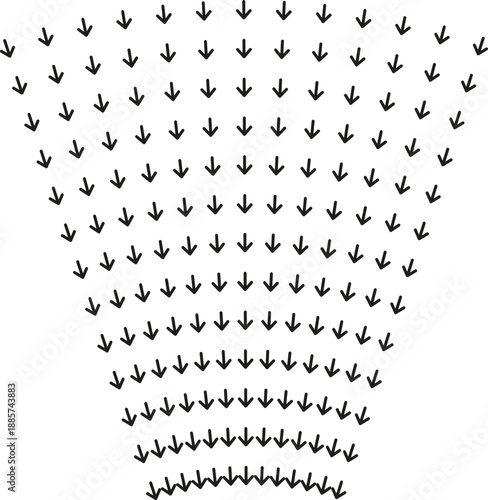 Regular beams radiate outward forming even radial pattern.