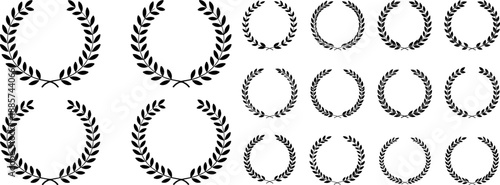 Victory Laurel Wreath Wheat Frames Vector Award Icons for Success and Honor