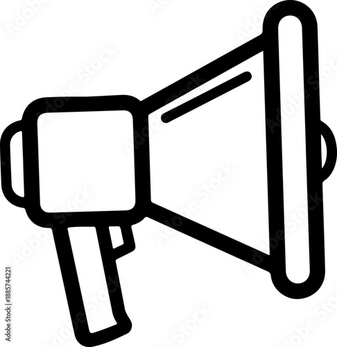A 3d vector illustration of a megaphone icon isolated on white background for loud announcement speech and public communication message using an audio loudspeaker bullhorn to get attention