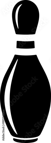 Professional Bowling Pin Silhouette Icon Vector Illustration for Sports Logo