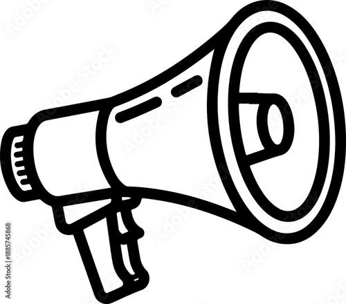 A 3d vector illustration of a megaphone icon isolated on white background for loud announcement speech and public communication message using an audio loudspeaker bullhorn to get attention