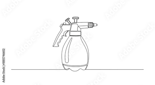 Photos A minimalist single line drawing of a vintage soda siphon or seltzer bottle on a